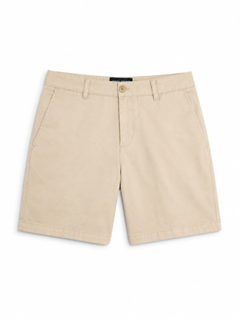 Ben Sherman Men’s Regular Fit Chino Shorts 33Wx7 Beige Tan Flat Front Linen